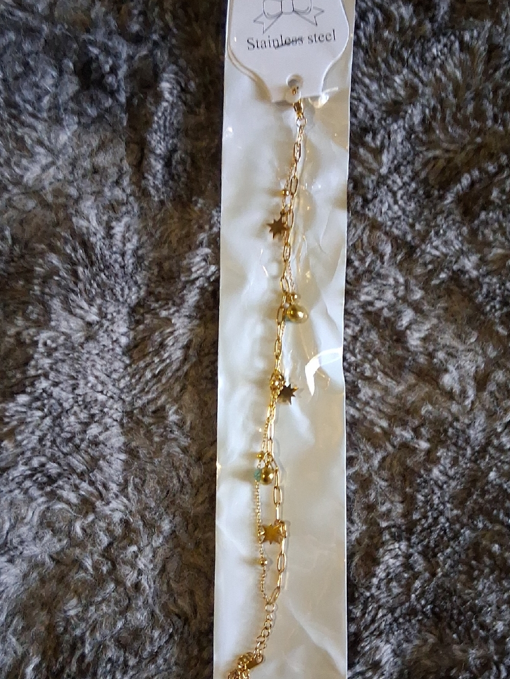 Gold Star Charm Bracelet - Gold Tone
